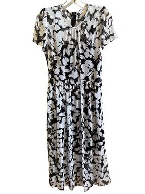 Calvin Klein Lined Sheer Midi Dress-Small